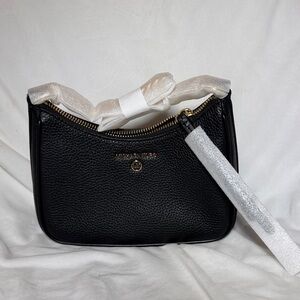 Michael Kors Black Jet Set Small Chain Pouchette Leather